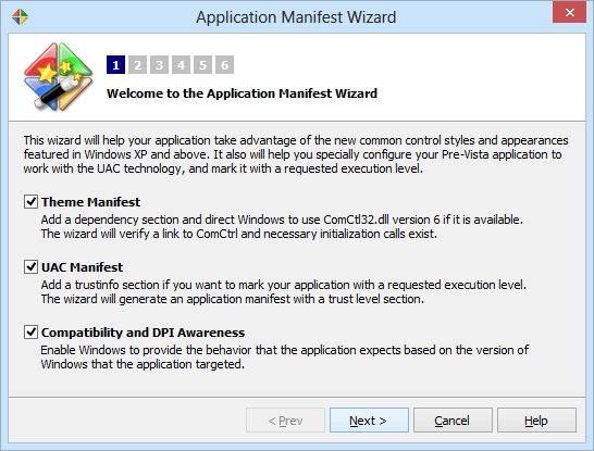 check the sections to be included in the manifest check the sections to be included in the manifest