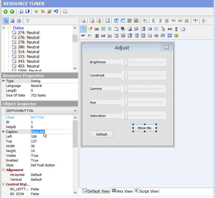 Visual enviroment for editing dialogs