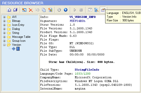 Version Info Text Viewer