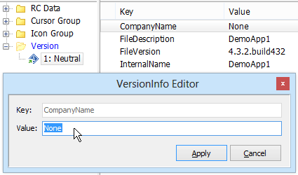 Resource Tuner  - Resource Editor for EXE, DLL and MUN Resource Files.  Edit Icon Resources, Replace Strings, Change Bitmaps.